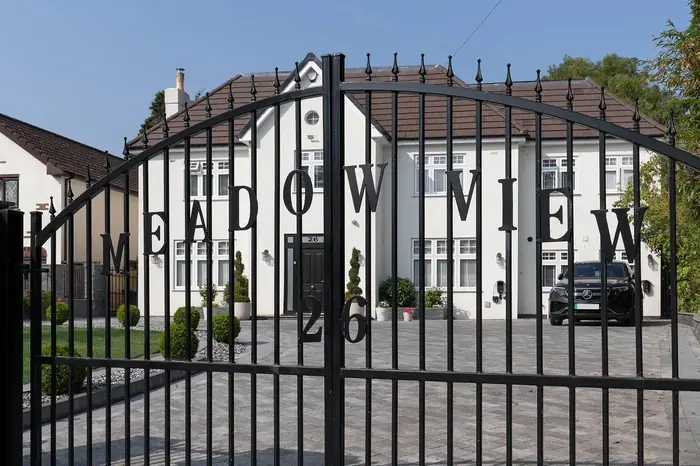 Electric gates at the front of the property